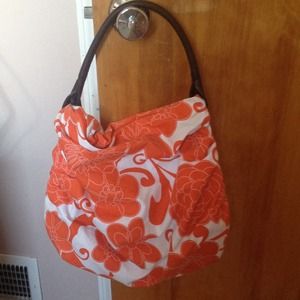 Orange Flowered Purse