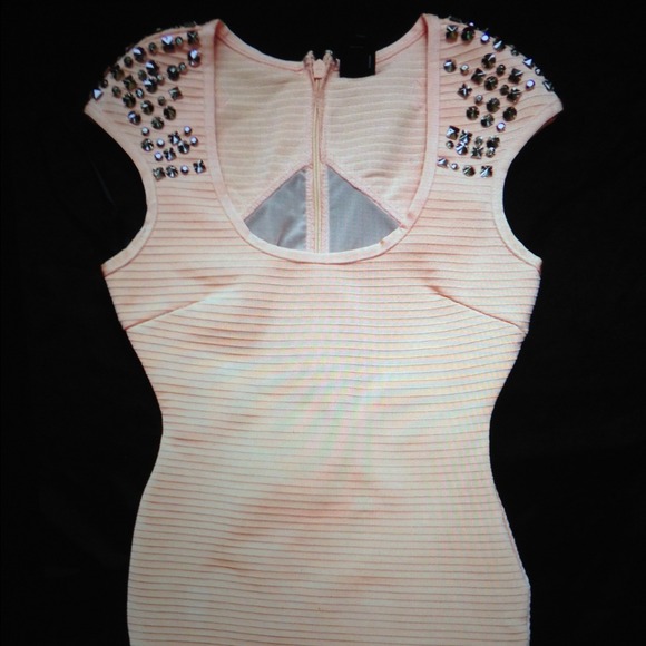 BEBE bodycon coral dress - Picture 3 of 4