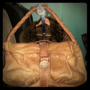 Vintage hand made leather saddle bag