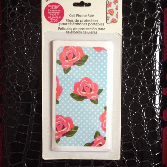 iPhone 4/4s rose print skin - Picture 1 of 1