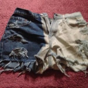 Levi high waisted shorts.