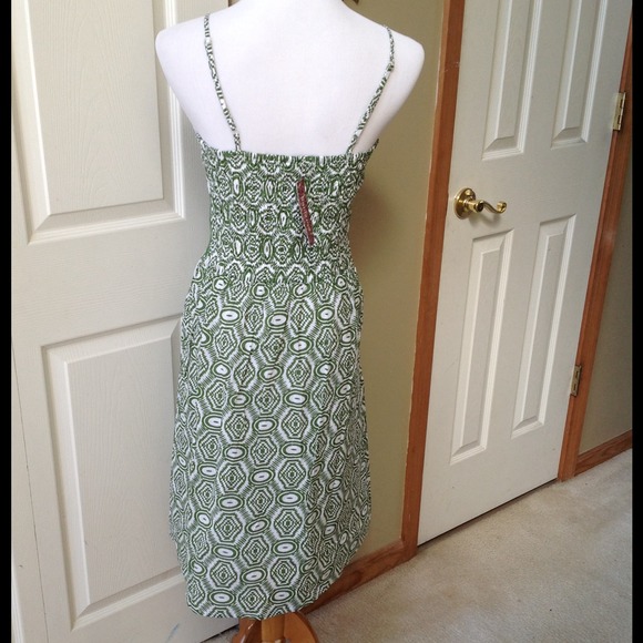 Green/White Cotton Summer Dress - Picture 3 of 4