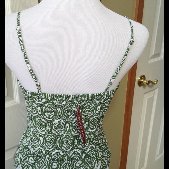 Green/White Cotton Summer Dress - Picture 4 of 4