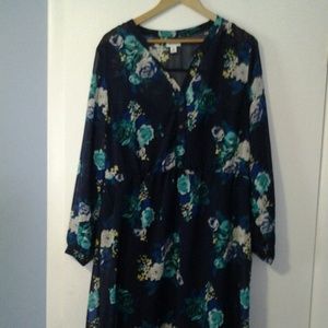 Old navy blue flowery dress