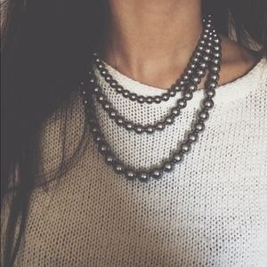 Pearl inspired three strand necklace