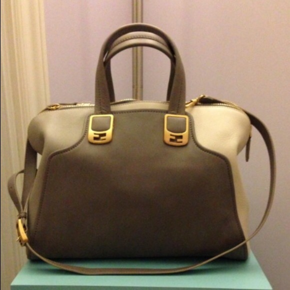 Gray color block leather chameleon convetible