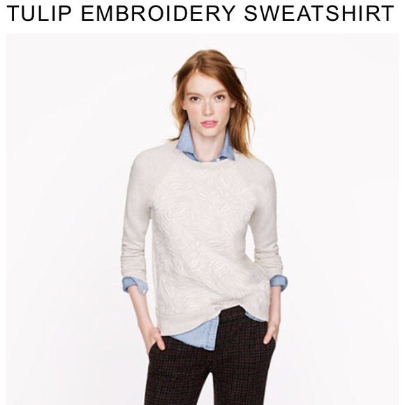 ❤️sold on ebay❤️J.Crew Tulip embroidery sweatshirt