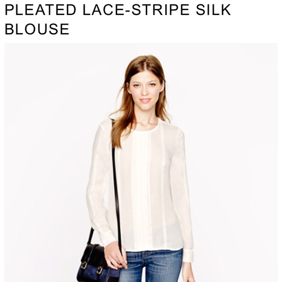 ❤️sold in bundle❤️J.crew pleated lace stripe silk