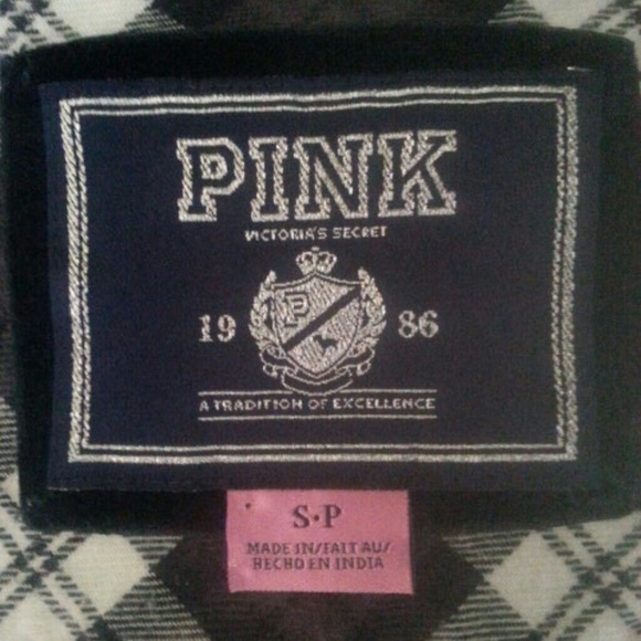 Sold in BUNDLE! Black and white plaid top by PINK - Picture 2 of 2