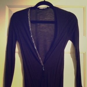 Black Rhinestone Cardigan