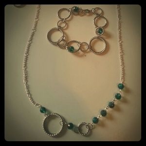 Turquoise and silver set.