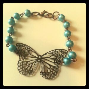 Turquoise and bronze bracelet