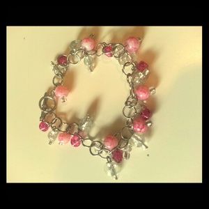 pink and silver bracelet