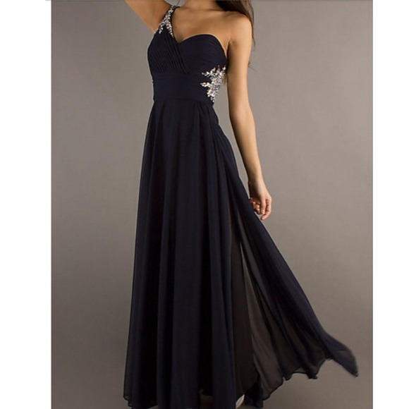 Xscape navy prom dress