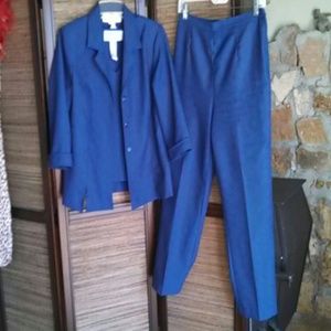 Three piece suit, pants, top and jacket