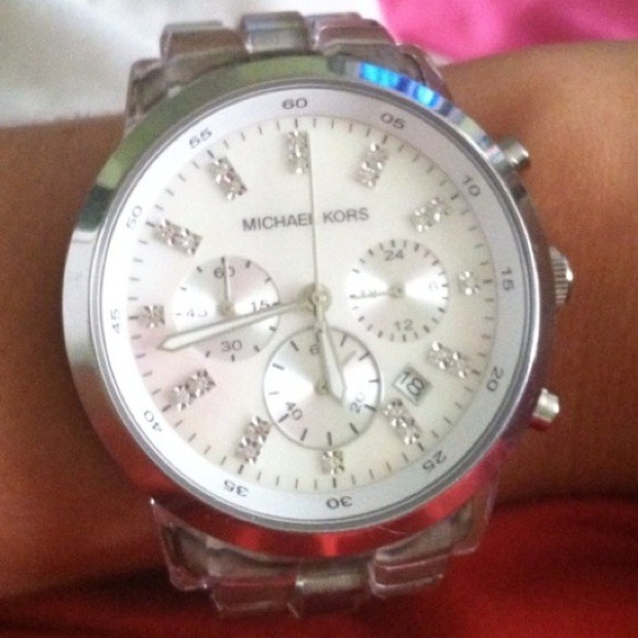 Michael Kors silver/clear watch