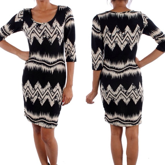 Chevron body con dress