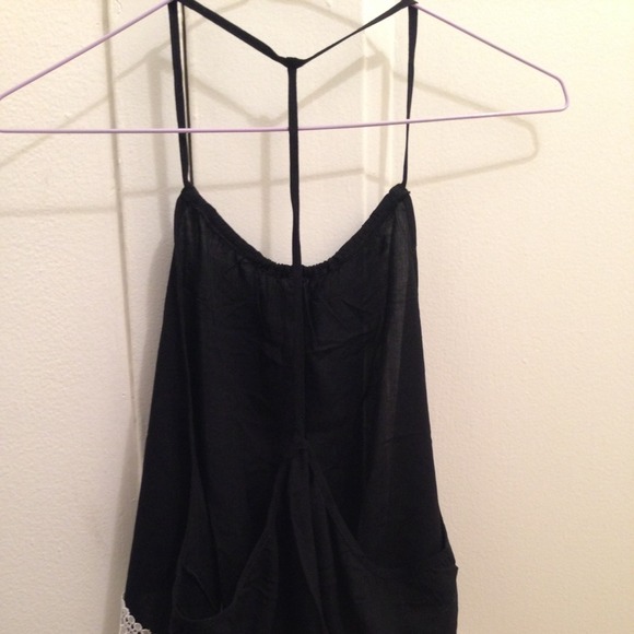 LF Lace bottom T strap backless top black - Picture 2 of 4
