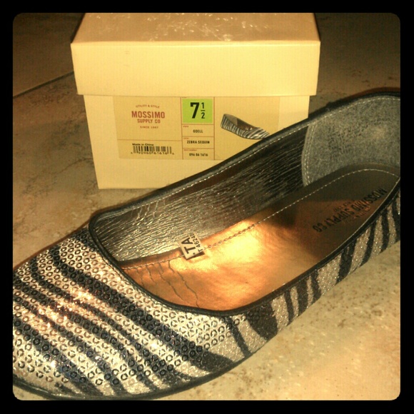 Sequin animal print flats