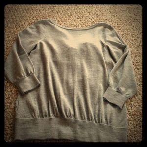 Grey backless merino wool sweater