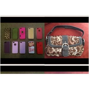 Bundle coach purse & phone cases