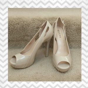 Sexy Nude Peep Toe Pumps NWOT