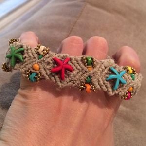 Handmade macrame bracelet with star beads