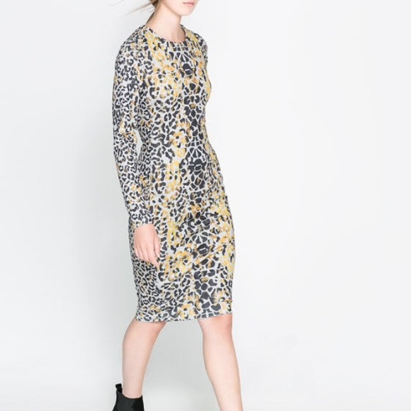 Zara long sleeve leopard print dress - Picture 2 of 4