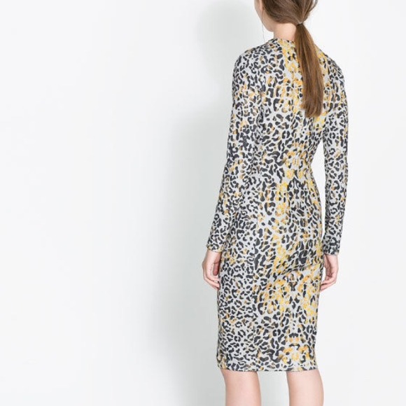 Zara long sleeve leopard print dress - Picture 3 of 4