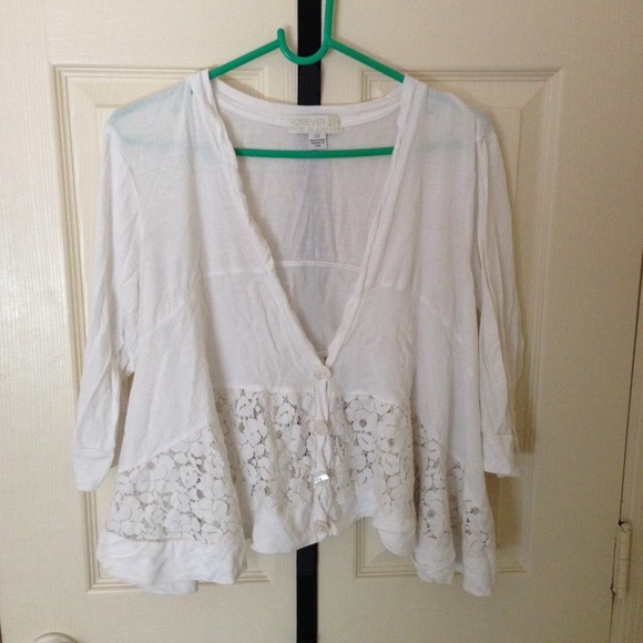 Crop floral cardigan