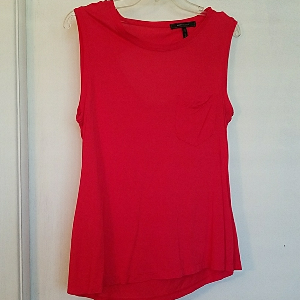 BCBG Open back hi-lo top