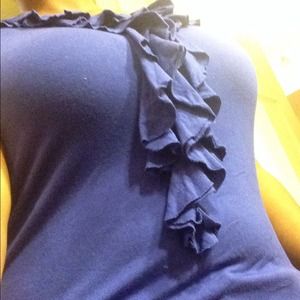 Colbalt Blue ruffle tank