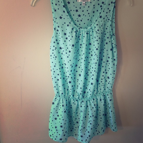 Mint green starry shirt