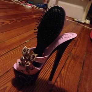 High Heel Brush Holder with Hair Brush