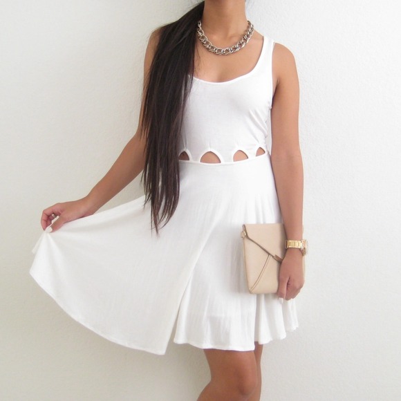 Urban Outfitters Dresses & Skirts - Cream Cut Out Skater Dress