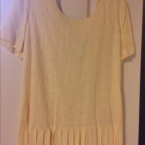 Yellow crepe spring dress
