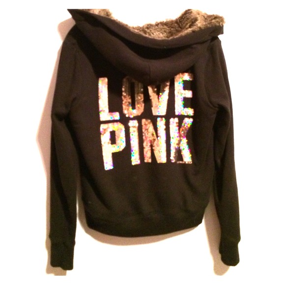 Victoria's Secret PINK fur zip hoodie