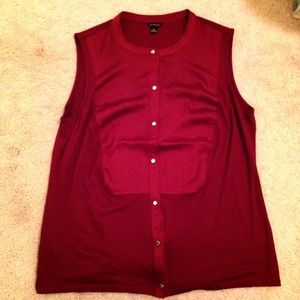 Red Sleeveless Blouse