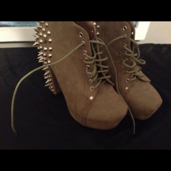 Taupe Platform Spike Booties