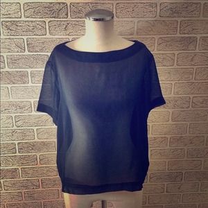 Sheer Black Chiffon American Apparel Top