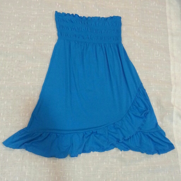Caribbean Blue Ruffle Sun Dress