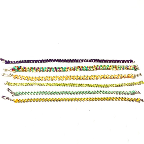 Silver chain weave stackable bracelets