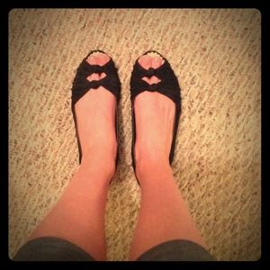 Urban Outfitters black suede peep toe sandals