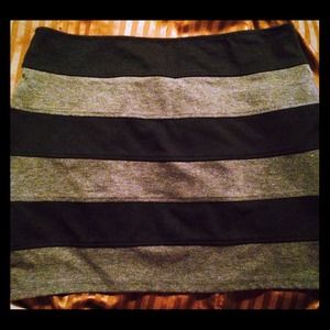 Basic house gray with black striped skirt
