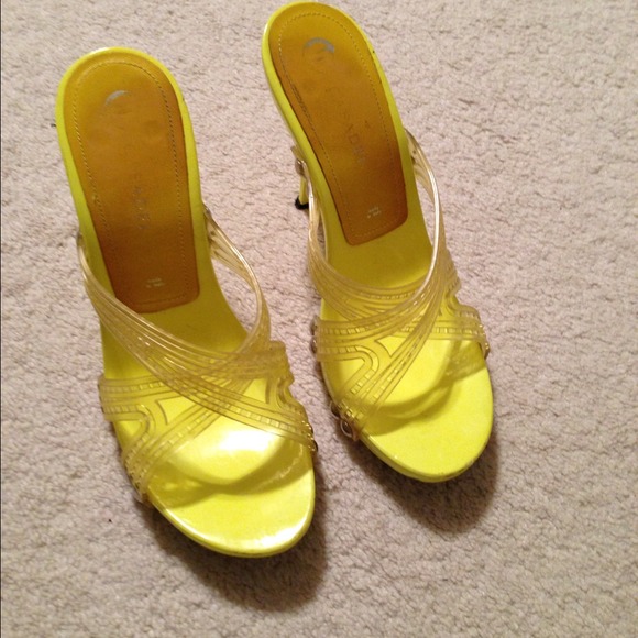 Casadei lime yellow sandals