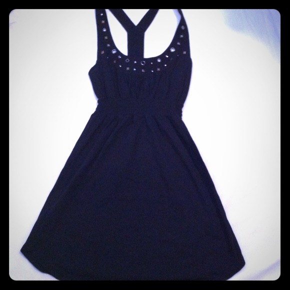 Black embellished neckline sundress
