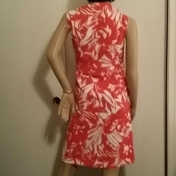 PRETTY RED/ ORANGE AND WHITE DRESS.. NWOT - Picture 4 of 4