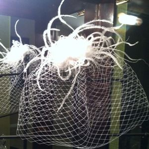 White feather birdcage wedding veil. New !