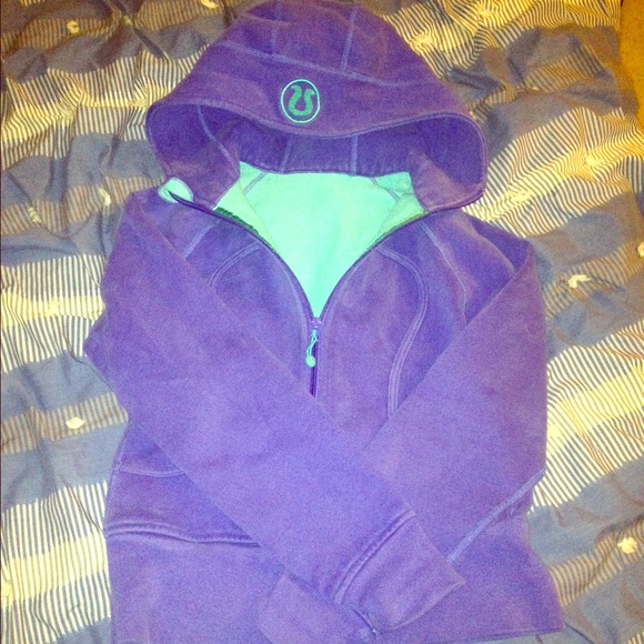 Lululemon purple/turquoise scuba hoodie sz 8