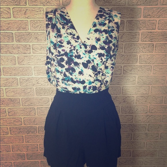 BCBGeneration Speckled Open-back Romper